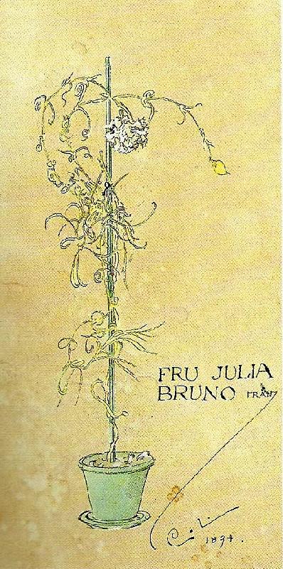 Carl Larsson nejlika i gron blomkruka